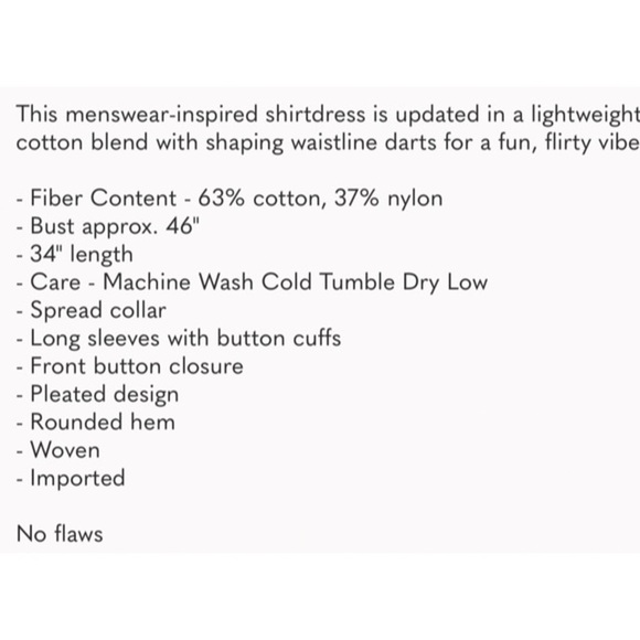 Free People Taia Shirt Dress NWT XS - Picture 11 of 11